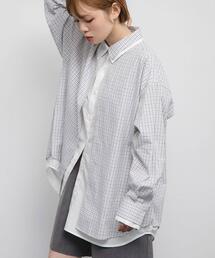チェックレイヤードBIGシャツ