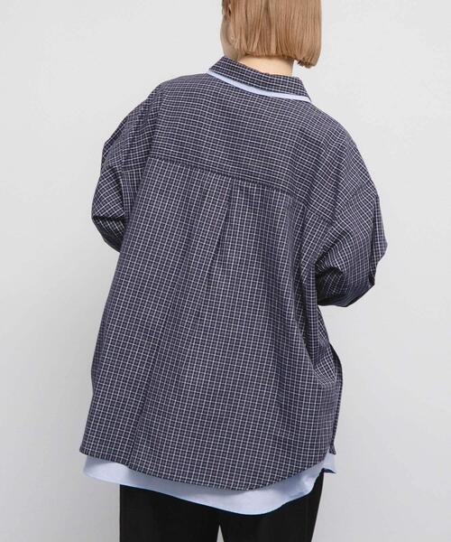 KBF(ケイビーエフ)の「チェックレイヤードBIGシャツ(シャツ/ブラウス・レディース・ブラウン系その他/ブルー系その他/ホワイト系その他・ONE)」の15枚目の写真
