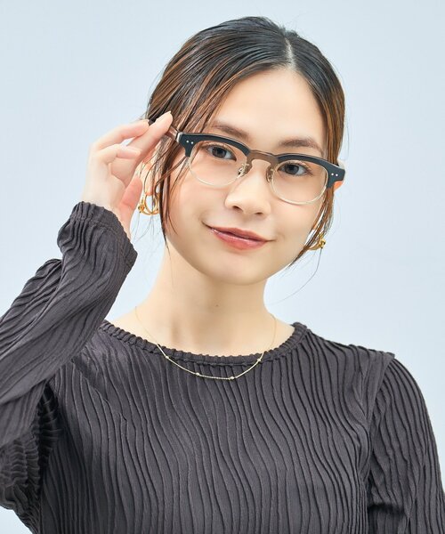 UNITED ARROWS（ユナイテッドアローズ）の「Zoff｜UNITED ARROWS｜ウェリントン型 メガネ [Luxe] サーモント ｜伊達メガネ 度付き[レンズ交換券付き]ユニセックス  ユナイテッドアローズ（メガネ・メンズ・クリア/ダークブラウン・FREE）」の2枚目の写真