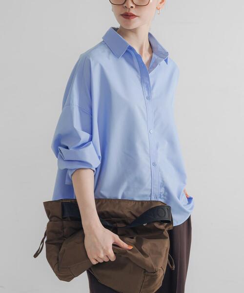 URBAN RESEARCH(アーバンリサーチ)の「ドルマンスリーブシャツ(シャツ/ブラウス・レディース・ベージュ/ブルー系その他/チャコールグレー・FREE)」の3枚目の写真