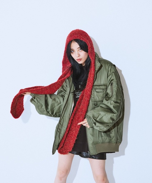 JEANASIS（ジーナシス）の「【細部にまでこだわった万能アイテム】Army BIGブルゾン/588963（ブルゾン・レディース・オフホワイト/ブラック/カーキ/ブラウン系その他・FREE）」の13枚目の写真