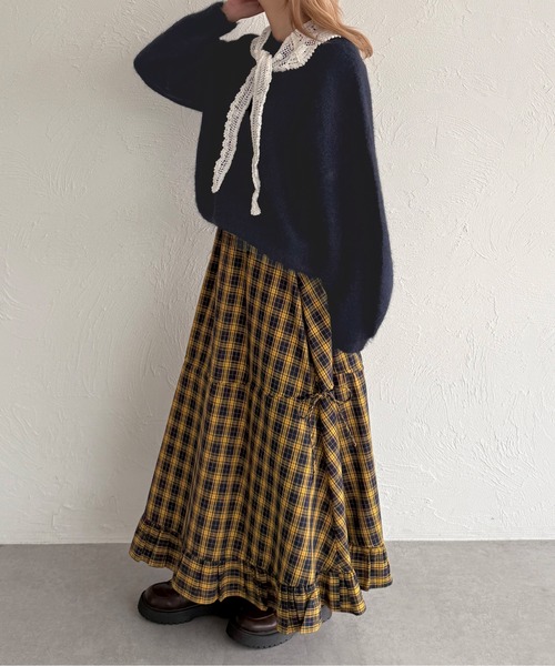 kutir(クティール)の「シャギーニットプルオーバー(ニット/セーター・レディース・イエロー/ネイビー/ボルドー/レッド/ブルー/チャコールグレー/アイボリー・FREE)」の21枚目の写真