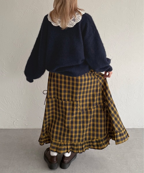 kutir(クティール)の「シャギーニットプルオーバー(ニット/セーター・レディース・イエロー/ネイビー/ボルドー/レッド/ブルー/チャコールグレー/アイボリー・FREE)」の22枚目の写真