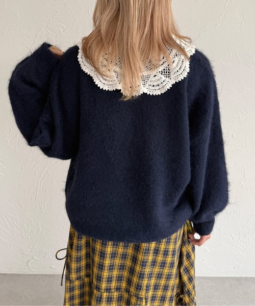 kutir(クティール)の「シャギーニットプルオーバー(ニット/セーター・レディース・イエロー/ネイビー/ボルドー/レッド/ブルー/チャコールグレー/アイボリー・FREE)」の19枚目の写真