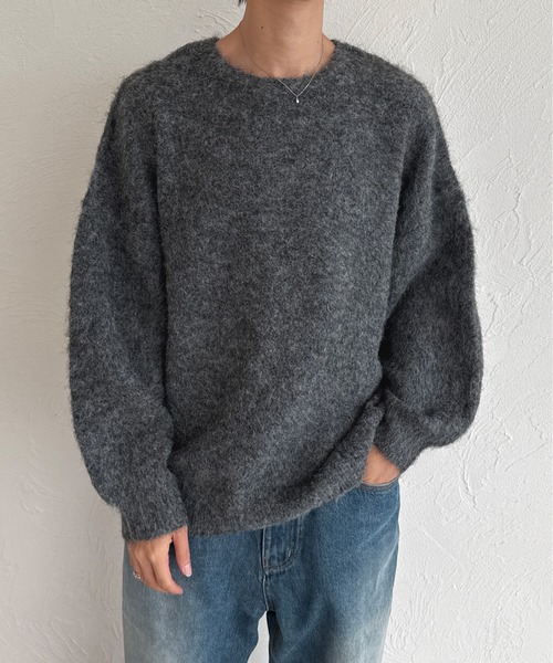 kutir(クティール)の「シャギーニットプルオーバー(ニット/セーター・レディース・イエロー/ネイビー/ボルドー/レッド/ブルー/チャコールグレー/アイボリー・FREE)」の8枚目の写真