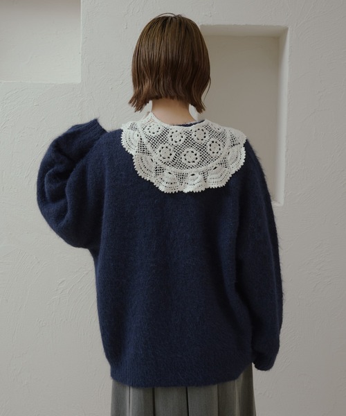 kutir(クティール)の「シャギーニットプルオーバー(ニット/セーター・レディース・イエロー/ネイビー/ボルドー/レッド/ブルー/チャコールグレー/アイボリー・FREE)」の11枚目の写真