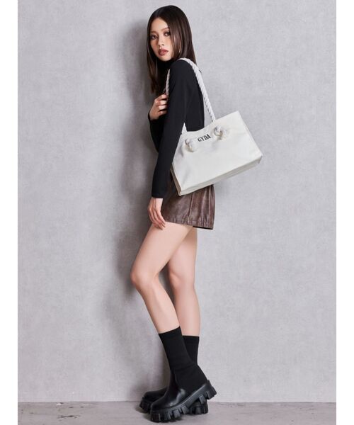 GYDA(ジェイダ)の「GYDAロープMトートBAG(トートバッグ・レディース・その他1/アイボリー/ブラック・FREE)」の13枚目の写真
