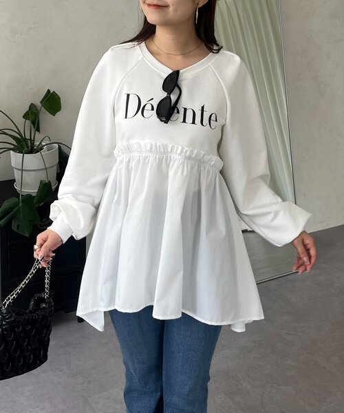 セール】フリルギャザーロゴペプラムスウェット（スウェット）｜prose