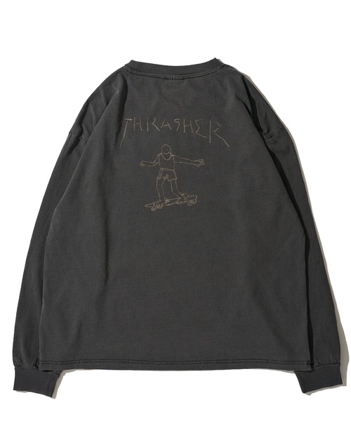 THRASHER(スラッシャー)の「【THRASHER / スラッシャー】マークゴンザレスアート ピグメント加工 クルーネックロンT(Tシャツ/カットソー・メンズ・ネイビー/ブラウン/チャコールグレー/ピンク・MEDIUM/LARGE/X-LARGE)」の14枚目の写真