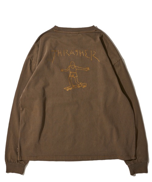 THRASHER(スラッシャー)の「【THRASHER / スラッシャー】マークゴンザレスアート ピグメント加工 クルーネックロンT(Tシャツ/カットソー・メンズ・ネイビー/ブラウン/チャコールグレー/ピンク・MEDIUM/LARGE/X-LARGE)」の13枚目の写真