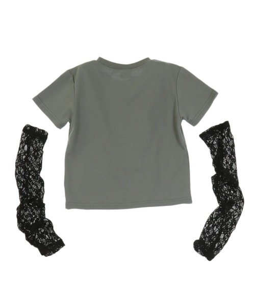 ANAP GiRL(アナップガール)の「レース アームウォーマー付 バタフライ ミニトップス【キッズお揃い】(Tシャツ/カットソー・キッズ・ブラック系その他/サックスブルー・M/S/XS)」の15枚目の写真