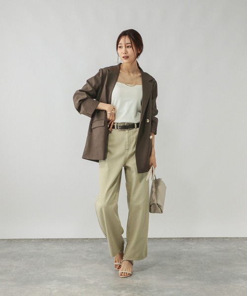 GLOBAL WORK（グローバルワーク）の「お手入れラクラクセットアップ/ダブルジャケット/498372（テーラードジャケット・レディース・アイボリー/ネイビー/ダークブラウン/ブラウン系その他・LARGE/SMALL/MEDIUM）」の13枚目の写真