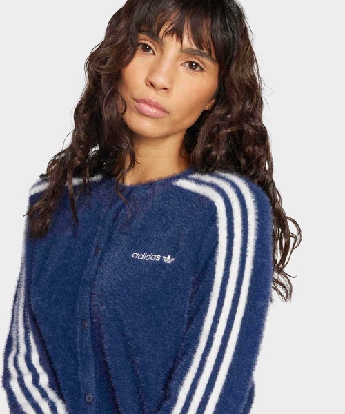 adidas アディダス フラッフィーニット カーディガン シャギー ニット S フラッフィー ニットカーディガン / シャギーニット