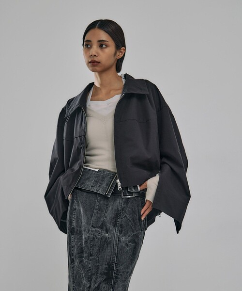 UNITED TOKYO(ユナイテッドトウキョウ)の「3way Sleeve Weather Blouson|ウォッシャブル/ストレッチ/撥水/軽羽織/春服/プレゼント(ブルゾン・レディース・アイボリー/ブラック・FREE)」の14枚目の写真
