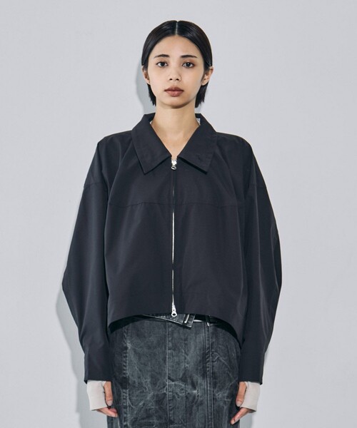 UNITED TOKYO(ユナイテッドトウキョウ)の「3way Sleeve Weather Blouson|ウォッシャブル/ストレッチ/撥水/軽羽織/春服/プレゼント(ブルゾン・レディース・アイボリー/ブラック・FREE)」の13枚目の写真