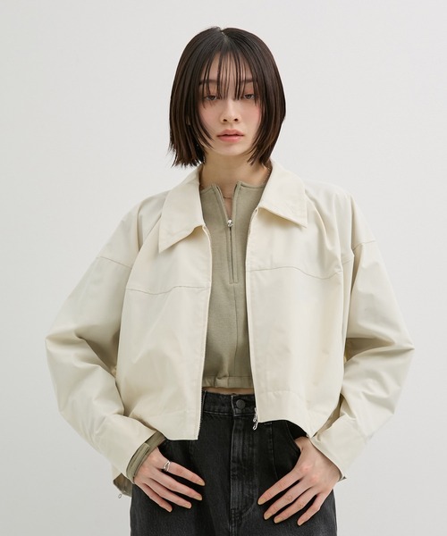 UNITED TOKYO(ユナイテッドトウキョウ)の「3way Sleeve Weather Blouson|ウォッシャブル/ストレッチ/撥水/軽羽織/秋服/プレゼント(ブルゾン・レディース・アイボリー/ブラック・FREE)」の12枚目の写真