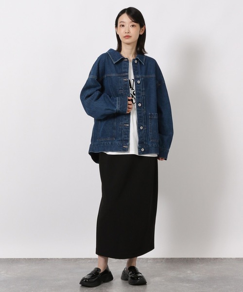 LAKOLE（ラコレ）の「ビックシルエットデニムジャケット / 588026（デニムジャケット・レディース・ブラック/インディゴブルー・FREE）」の4枚目の写真