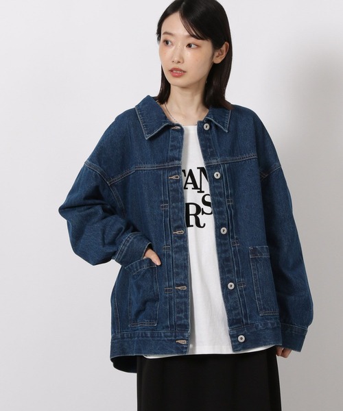 LAKOLE（ラコレ）の「ビックシルエットデニムジャケット / 588026（デニムジャケット・レディース・ブラック/インディゴブルー・FREE）」の7枚目の写真