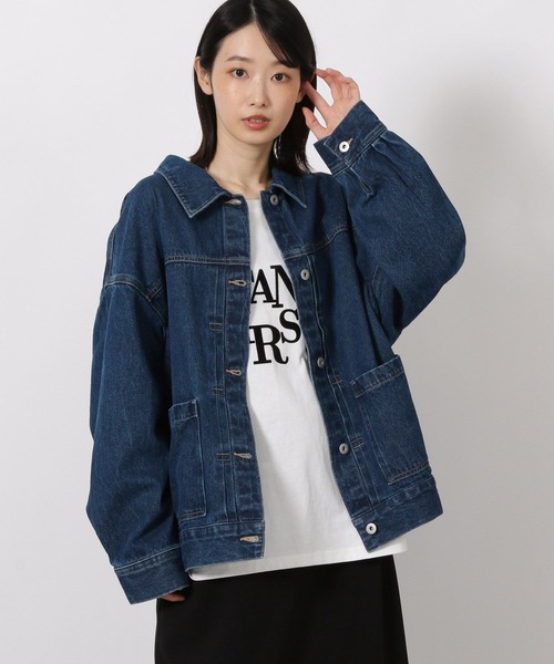 LAKOLE（ラコレ）の「ビックシルエットデニムジャケット / 588026（デニムジャケット・レディース・ブラック/インディゴブルー・FREE）」の8枚目の写真