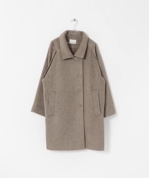 LAATO(ラート)の「balmacaan coat(ステンカラーコート・レディース・ライトカーキ/キャメル/ライトブルー・FREE)」の1枚目の写真
