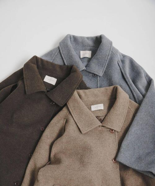 LAATO(ラート)の「balmacaan coat(ステンカラーコート・レディース・ライトカーキ/キャメル/ライトブルー・FREE)」の15枚目の写真