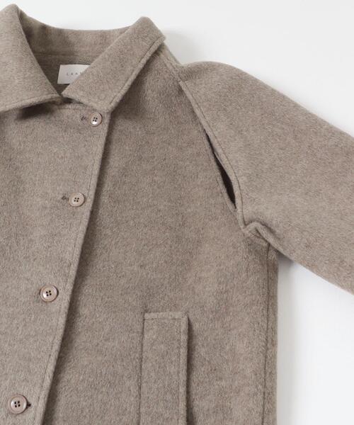 LAATO(ラート)の「balmacaan coat(ステンカラーコート・レディース・ライトカーキ/キャメル/ライトブルー・FREE)」の5枚目の写真