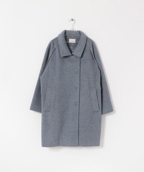 LAATO(ラート)の「balmacaan coat(ステンカラーコート・レディース・ライトカーキ/キャメル/ライトブルー・FREE)」の6枚目の写真