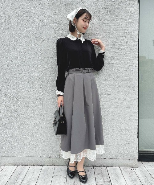 an another angelus（アンアナザーアンジェラス）の「クレリックレース衿シャツ（シャツ/ブラウス・レディース・ピンクベージュ/ブラック・FREE）」の8枚目の写真