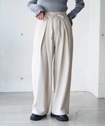 【ZOZO限定アイテム】ウエスト紐付タックワイドパンツ