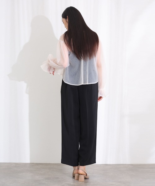 PourVous(プールヴー)の「シアートップス オールインワン 2点セット パンツドレス 結婚式 二次会&ワイドセレモニー フォーマル ロング丈 オケージョンドレス お呼ばれ 同窓会 成人式 (パンツドレス・レディース・ブラック/ベージュ/チャコール・S/M)」の13枚目の写真