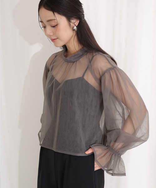 PourVous(プールヴー)の「シアートップス オールインワン 2点セット パンツドレス 結婚式 二次会&ワイドセレモニー フォーマル ロング丈 オケージョンドレス お呼ばれ 同窓会 成人式 (パンツドレス・レディース・ブラック/ベージュ/チャコール・S/M)」の16枚目の写真
