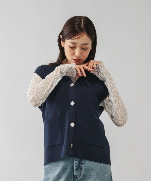 セール】さらさらアゼボタンベスト/595374（ベスト）｜GLOBAL WORK