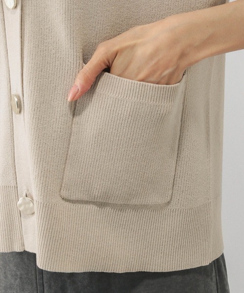 GLOBAL WORK（グローバルワーク）の「さらさらアゼボタンベスト/595374（ベスト・レディース・ダークブラウン/ホワイト系その他3/ネイビー・MEDIUM/LARGE）」の14枚目の写真