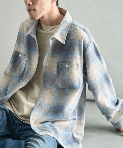 CRAFT STANDARD BOUTIQUE（クラフトスタンダードブティック）の「チェックボックスシャツ（シャツ/ブラウス・メンズ・ブルー系その他3/ブルー系その他5/ブラウン系その他4/ブラウン系その他5/ブラック系その他3/グリーン系その他5・M/L）」の5枚目の写真