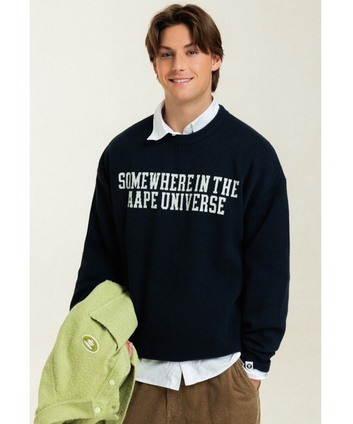 AAPE BY A BATHING APE（エーエイプバイアベイシングエイプ）の「AAPE BASIC KNIT（ニット/セーター・メンズ・ネイビー/ピンク系その他7・SMALL/MEDIUM/LARGE/X-LARGE）」の13枚目の写真