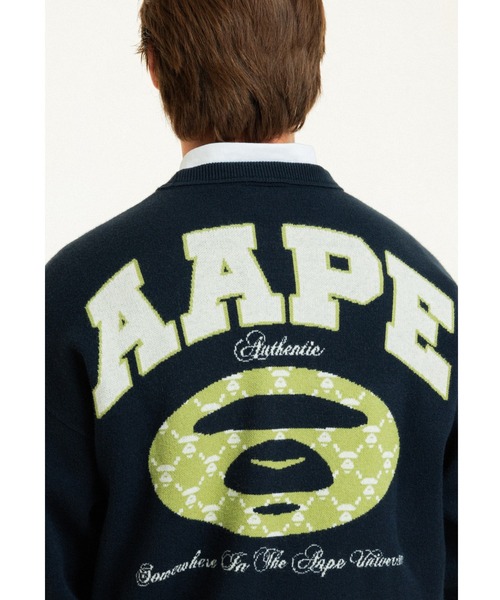 AAPE BY A BATHING APE（エーエイプバイアベイシングエイプ）の「AAPE BASIC KNIT（ニット/セーター・メンズ・ネイビー/ピンク系その他7・SMALL/MEDIUM/LARGE/X-LARGE）」の14枚目の写真