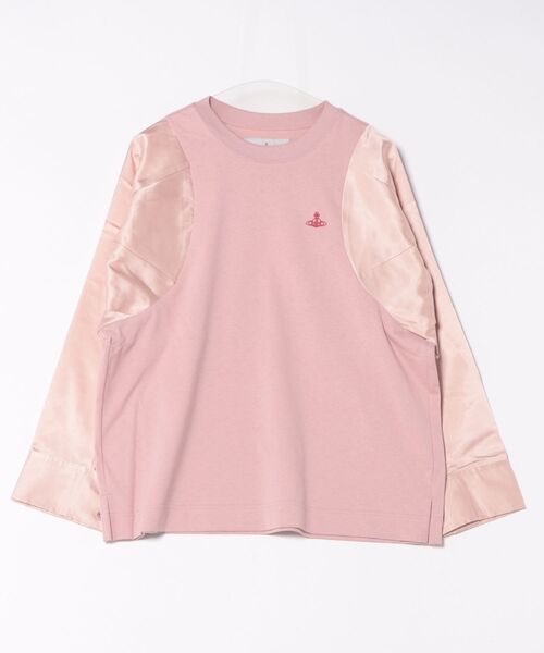 Vivienne Westwood（ヴィヴィアンウエストウッド）の「ｻﾃﾝﾌﾞﾛｯｷﾝｸﾞｼｬﾂｽﾘｰﾌﾞﾄｯﾌﾟ（その他トップス・レディース・ブラック系その他/ピンク系その他・FREE）」の2枚目の写真
