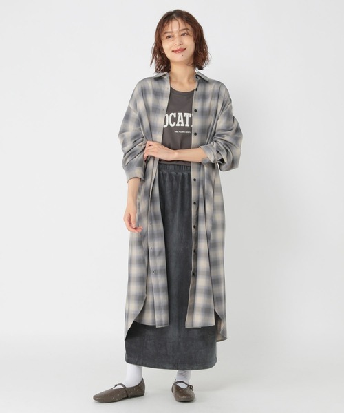 美品◆AKRISpunto チェックシャツワンピース 美品◇AKRISpunto チェックシャツワンピース オンブレチェックシャツ