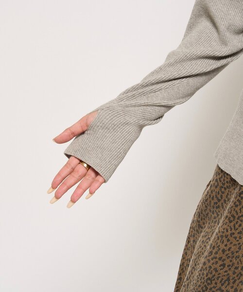 WHO'S WHO gallery（フーズフーギャラリー）の「RIBBED KINT NARROW CARDIGAN（カーディガン/ボレロ・レディース・グレー/アイボリー/ブラック/レッド/ネイビー・FREE）」の22枚目の写真