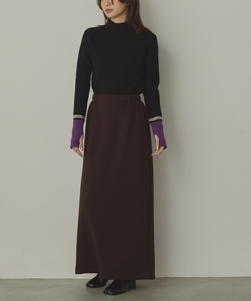 hunch（ハンチ）の「【静電気防止】やわもちヤーン 袖配色 ハイネックリブニット（ニット/セーター・レディース・ベージュ系その他/ブラック系その他/ブラウン系その他/グレー系その他・FREE）」の12枚目の写真