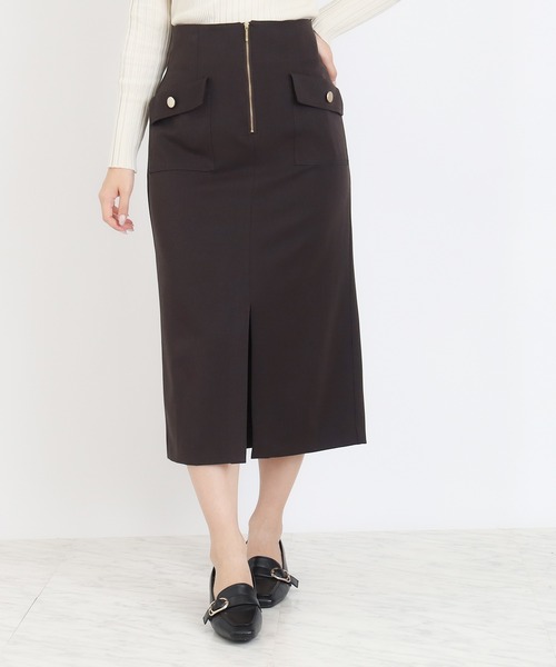 セール】ハーフジップポケットタイトスカート（スカート）｜TRUDEA