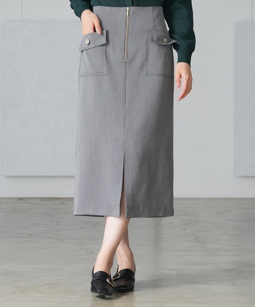 TRUDEA(トルディア)の「ハーフジップポケットタイトスカート(スカート・レディース・ライトグレー/ブラウン/ネイビー・SMALL/MEDIUM/LARGE)」の22枚目の写真