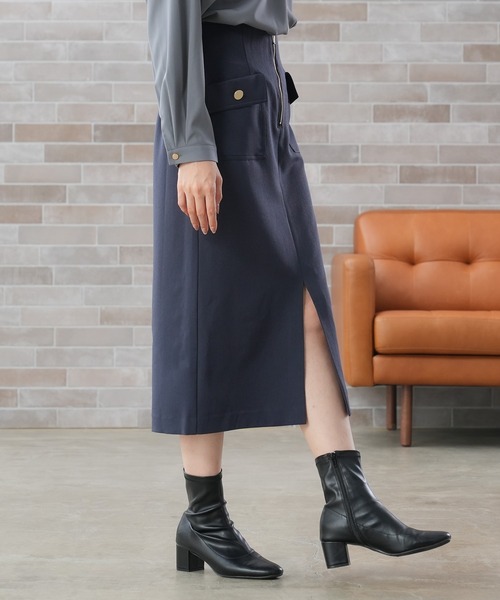 TRUDEA(トルディア)の「ハーフジップポケットタイトスカート(スカート・レディース・ライトグレー/ブラウン/ネイビー・SMALL/MEDIUM/LARGE)」の17枚目の写真