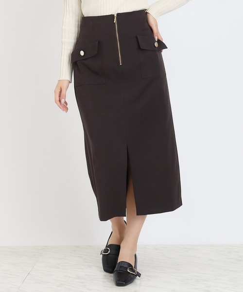 セール】ハーフジップポケットタイトスカート（スカート）｜TRUDEA