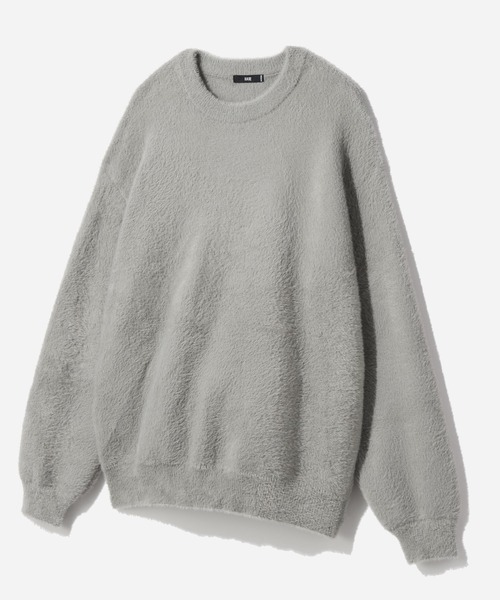 HARE(ハレ)の「SOFTシャギーニットプルオーバー(HARE)(ニット/セーター・メンズ・ブラック系その他/イエロー/ブルー/ブラック/パープル/グレー/レッド・SMALL/MEDIUM)」の3枚目の写真