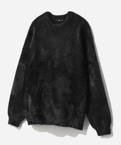 HARE(ハレ)の「SOFTシャギーニットプルオーバー(HARE)(ニット/セーター・メンズ・ブラック系その他/イエロー/ブルー/ブラック/パープル/グレー/レッド・SMALL/MEDIUM)」の1枚目の写真