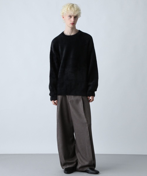 HARE(ハレ)の「SOFTシャギーニットプルオーバー(HARE)(ニット/セーター・メンズ・ブラック系その他/イエロー/ブルー/ブラック/パープル/グレー/レッド・SMALL/MEDIUM)」の9枚目の写真