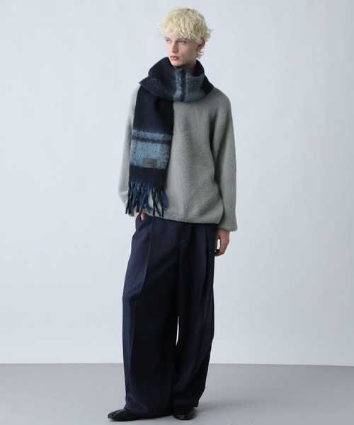 HARE(ハレ)の「SOFTシャギーニットプルオーバー(HARE)(ニット/セーター・メンズ・ブラック系その他/イエロー/ブルー/ブラック/パープル/グレー/レッド・SMALL/MEDIUM)」の10枚目の写真