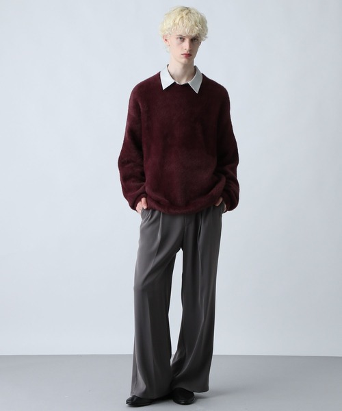 HARE(ハレ)の「SOFTシャギーニットプルオーバー(HARE)(ニット/セーター・メンズ・ブラック系その他/イエロー/ブルー/ブラック/パープル/グレー/レッド・SMALL/MEDIUM)」の13枚目の写真