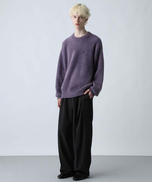 HARE(ハレ)の「SOFTシャギーニットプルオーバー(HARE)(ニット/セーター・メンズ・ブラック系その他/イエロー/ブルー/ブラック/パープル/グレー/レッド・SMALL/MEDIUM)」の18枚目の写真